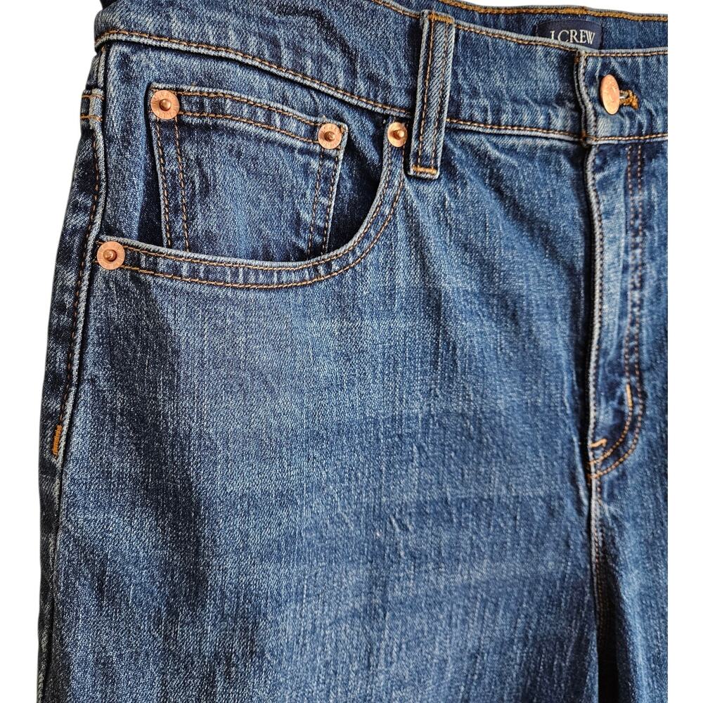 J CREW Women's 29 All Day Jeans Medium Blue Straight Wide Leg 99% Cotton 29 x 29 - Picture 4 of 8